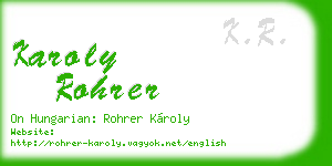 karoly rohrer business card